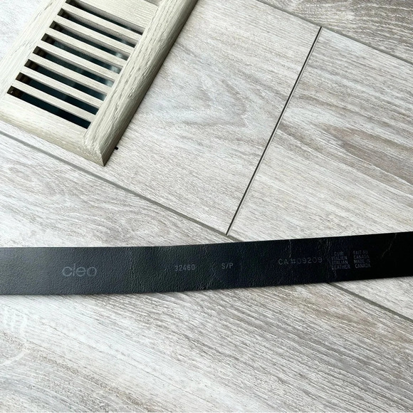 Cleo Black Silver Tone Leather Belt Made in Canada - Picture 12 of 16